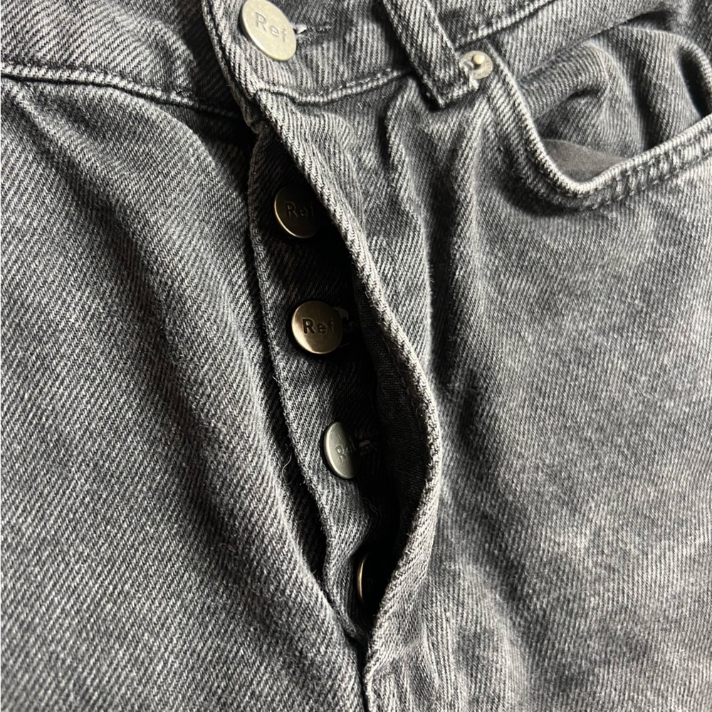 REFORMATION Washed Black Gray Straight Leg High Waist Jeans Denim Size 25 - Picture 5 of 8